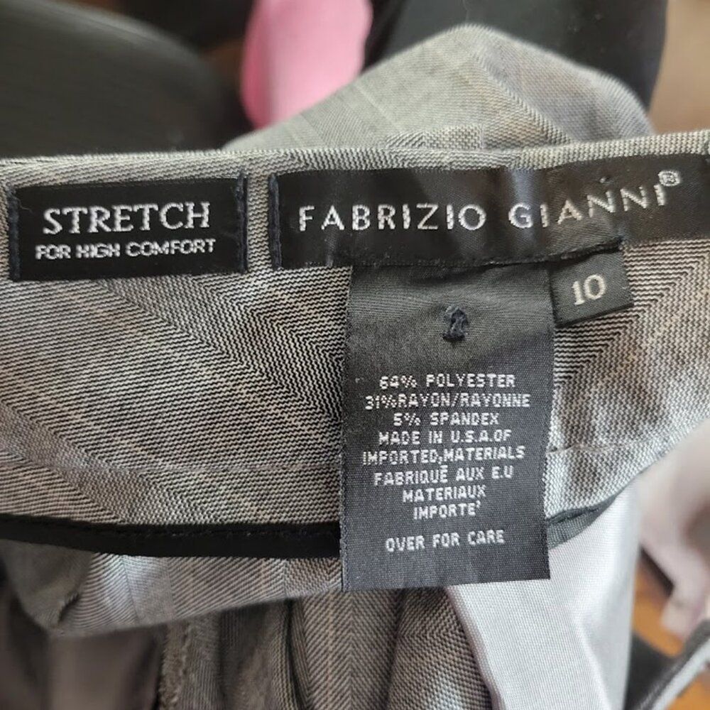 Fabrizio Gianni Gray Pinstripe Stretch Dress Pants | Size 10 - Picture 2 of 6
